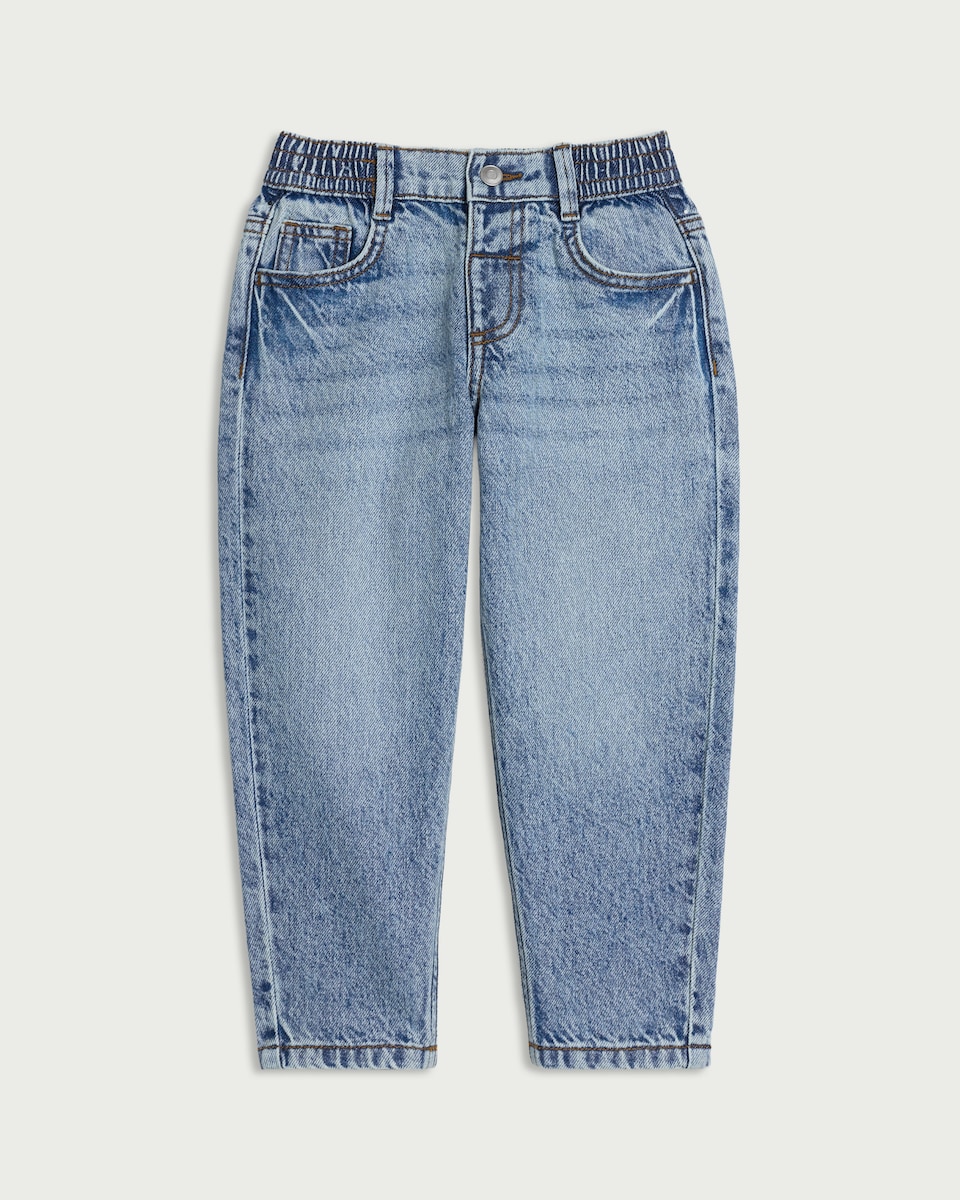 image 1 of F&F Boys Cotton Rich Loose Fit Jeans in Blue