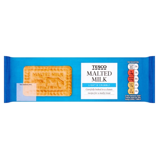 Tesco Malted Milk Biscuits 200G Tesco Groceries