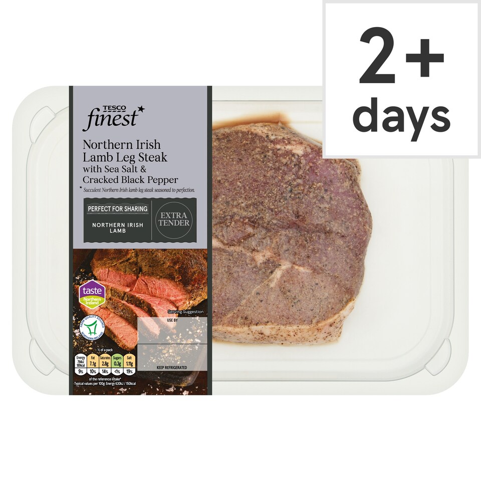 Tesco Finest Northern Irish Lamb Leg Steak with sea salt & cracked black pepper 300g