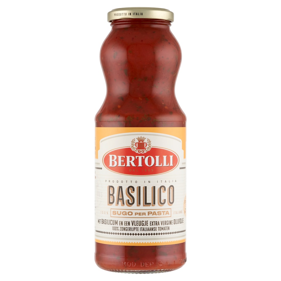 Bertolli bazsalikomos tésztaszósz extraszűz olívaolajjal, napon érlelt olasz paradicsomból 670 g