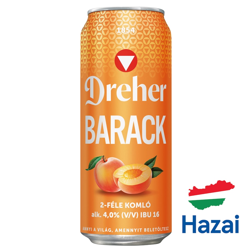 Dreher Barack világos sör és barack ízű ital keveréke 4% 0,5 l