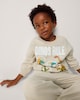 image 2 of F&F Boys 2-Piece Cotton Rich Dinosaur Sweatshirt and Joggers Set in Stone