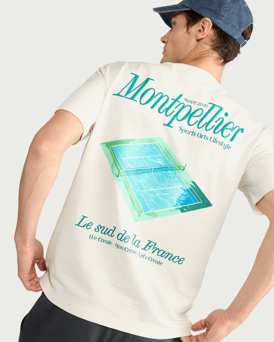 image 1 of F&F Pure Cotton Montpellier Oversized Fit T-Shirt in Ecru