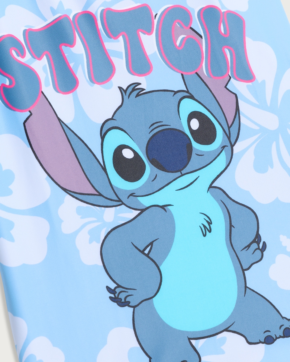image 1 of Disney Stitch One Shoulder Swimsuit in Blue