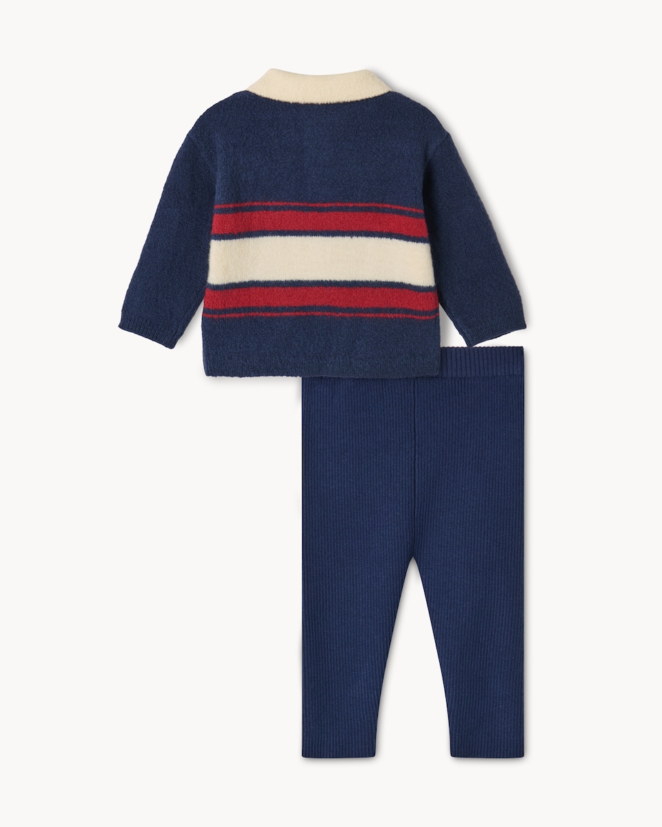 image 1 of F&F Baby Knitted Jumper and Leggings Set in Blue
