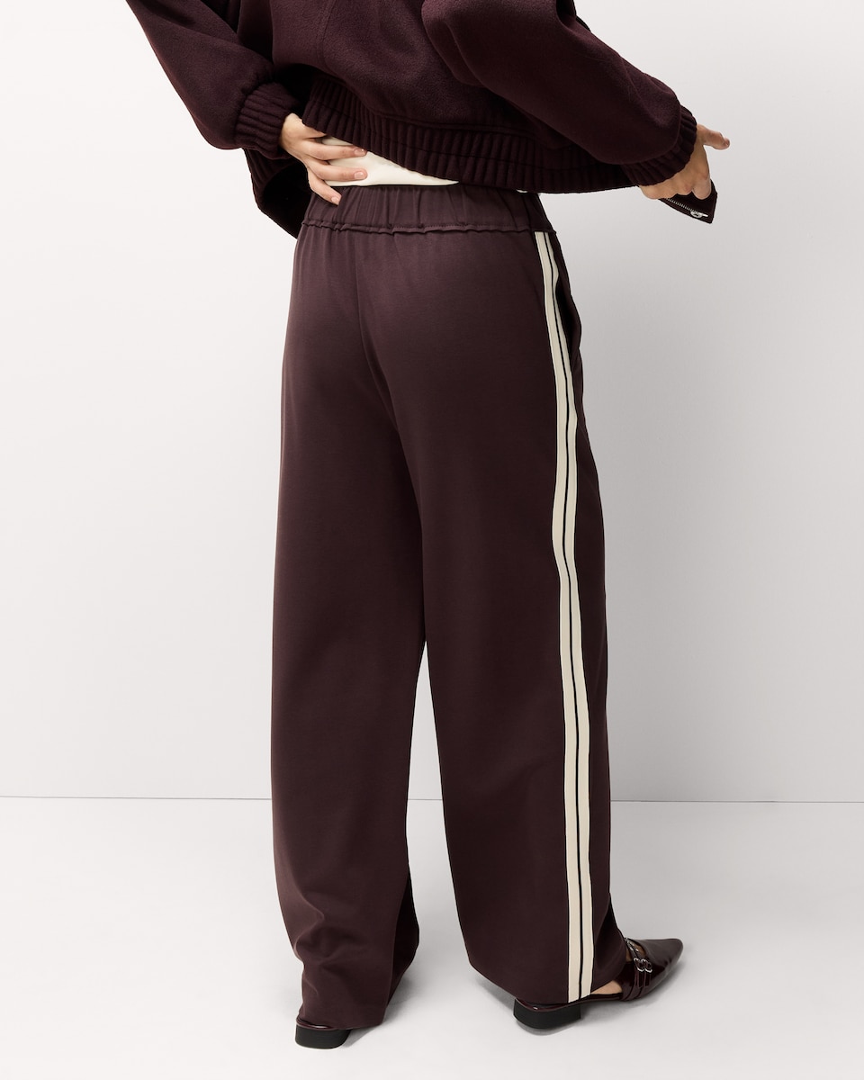 image 1 of F&F Side Stripe Wide Leg Trousers in Brown