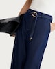 image 2 of F&F High Rise Wide Leg Belted Tailored Jeans in Navy