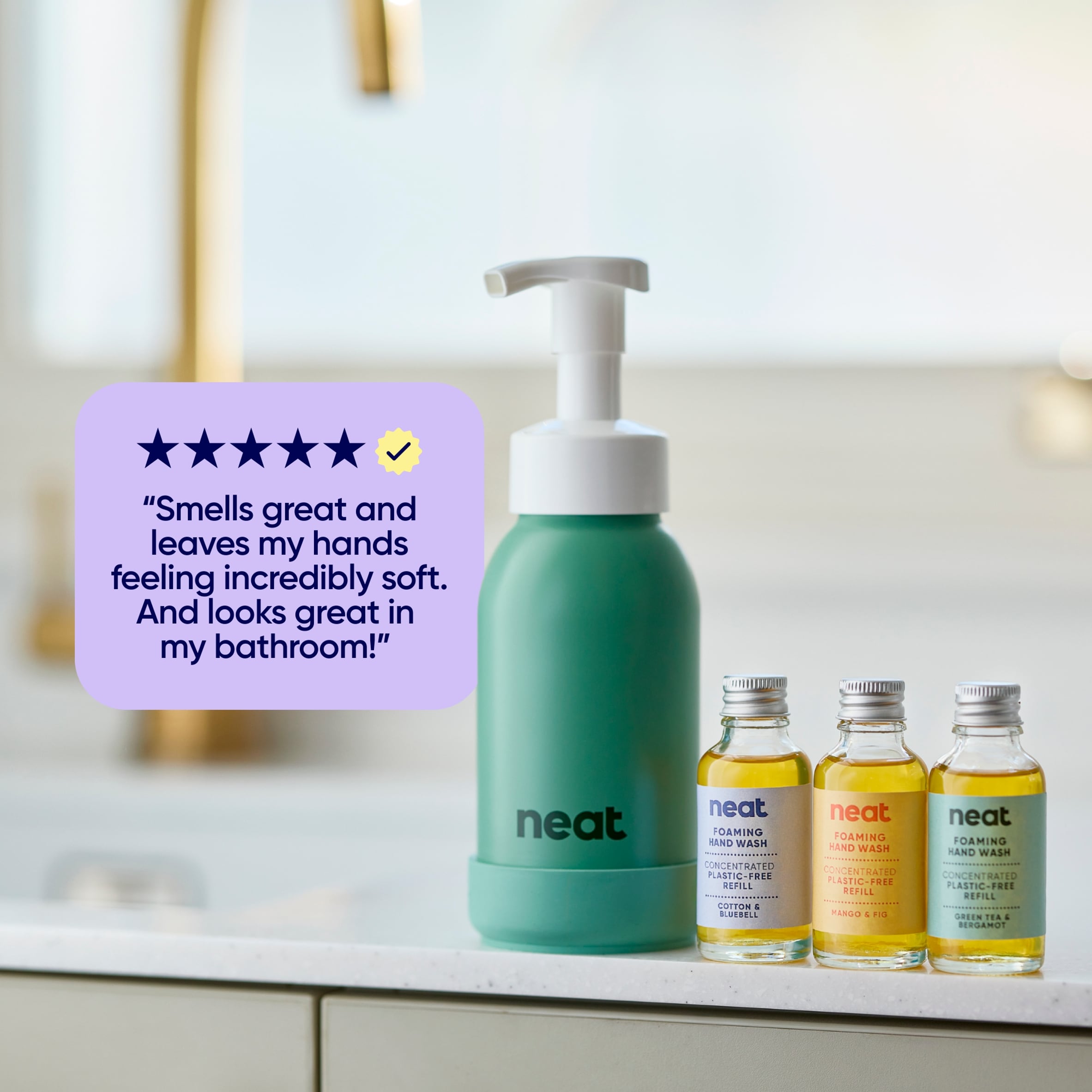 Neat Sage Refillable Dispenser for Foaming Hand Wash 300ml - Tesco