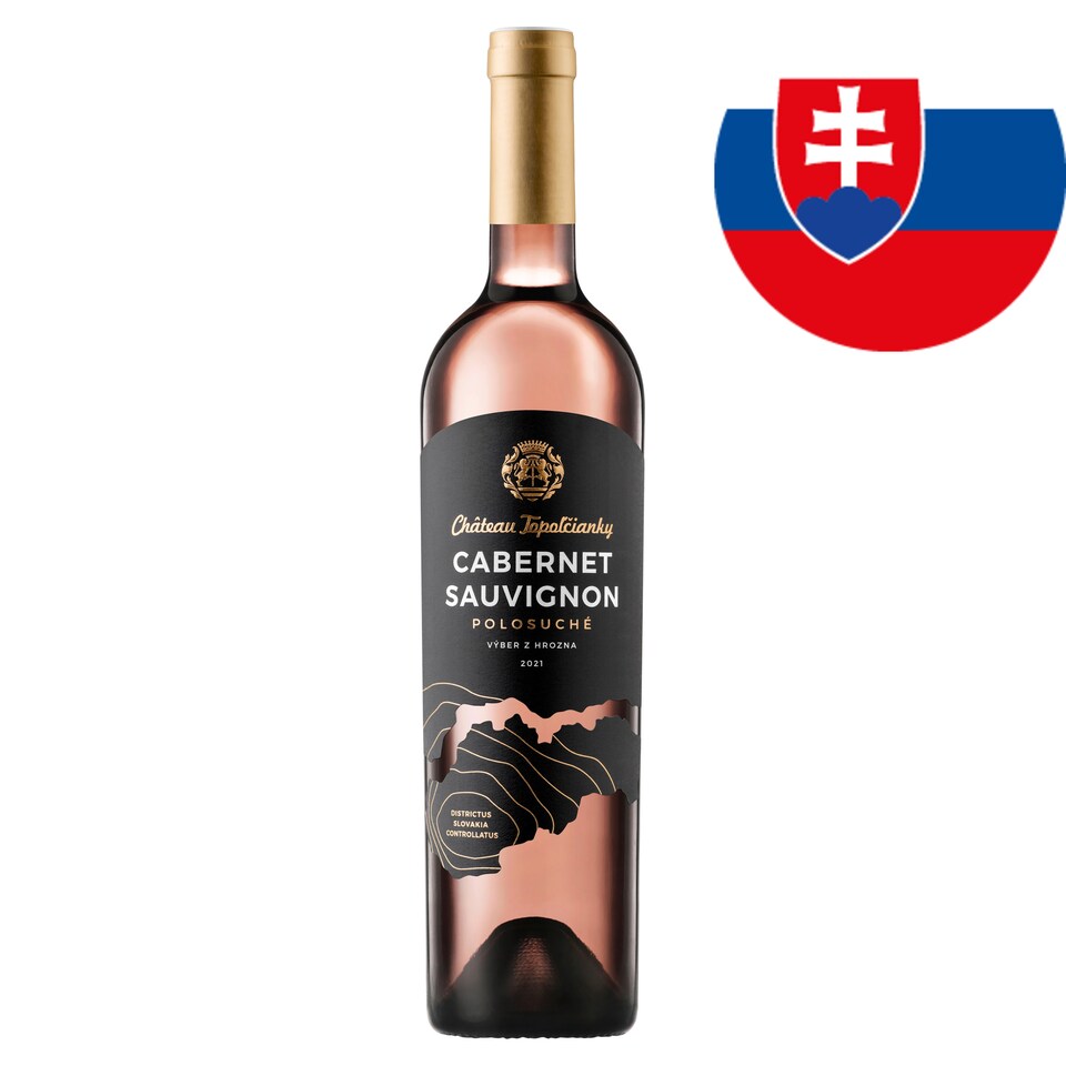 Château Topoľčianky Cabernet Sauvignon slovenské víno s CH.O.P. ružové polosuché 0,75 l