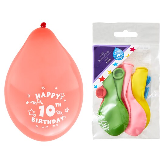 Tesco 10 Balloons Age 10 Tesco Groceries