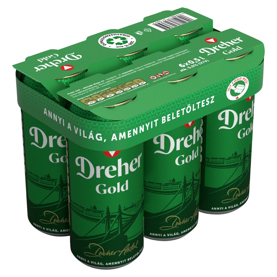 Dreher Gold minőségi világos sör 5% 6 x 0,5 l