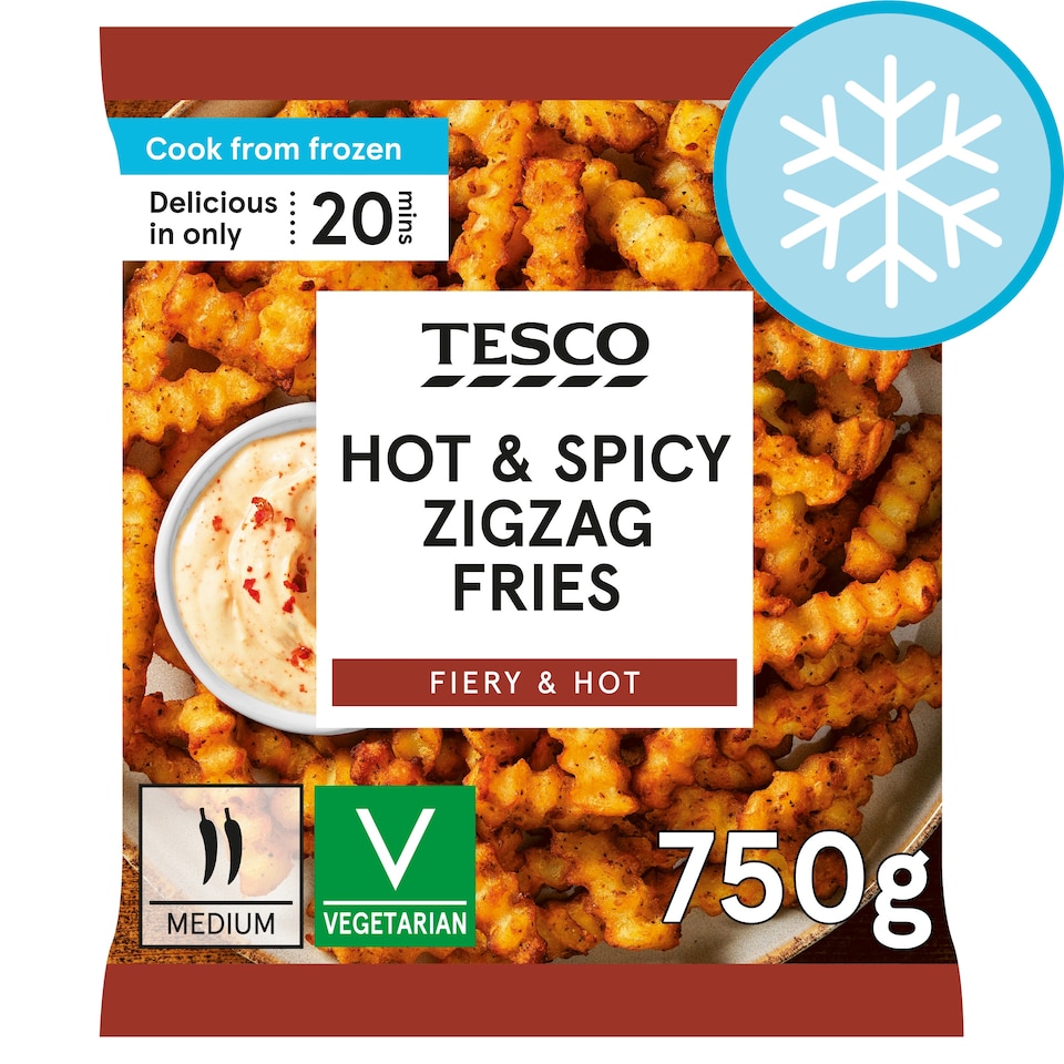 Tesco Hot & Spicy Zig Zag Fries 750g