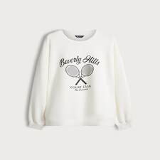 F&F Active Tennis Graphic Sweatshirt in White