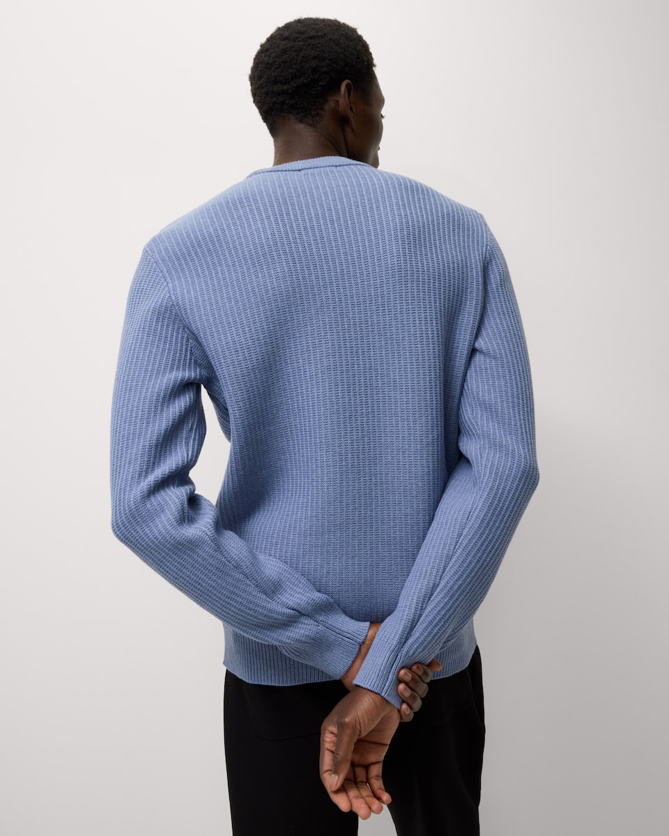 image 1 of F&F Ladder Stitch Crew Neck Jumper in Blue