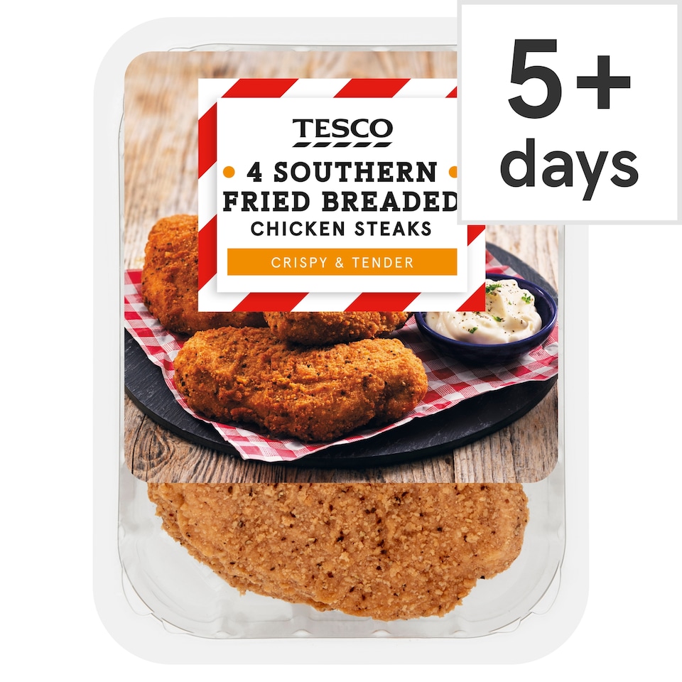 Tesco Southern Fried Breaded Chicken Steaks 4 Pack 505G