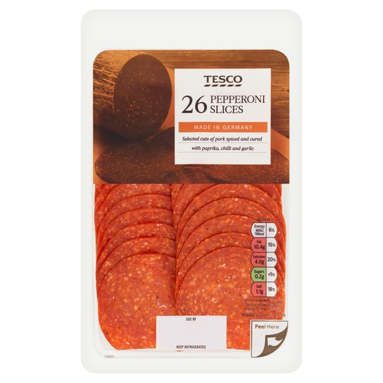 Tesco Pepperoni Slices 130G Tesco Groceries