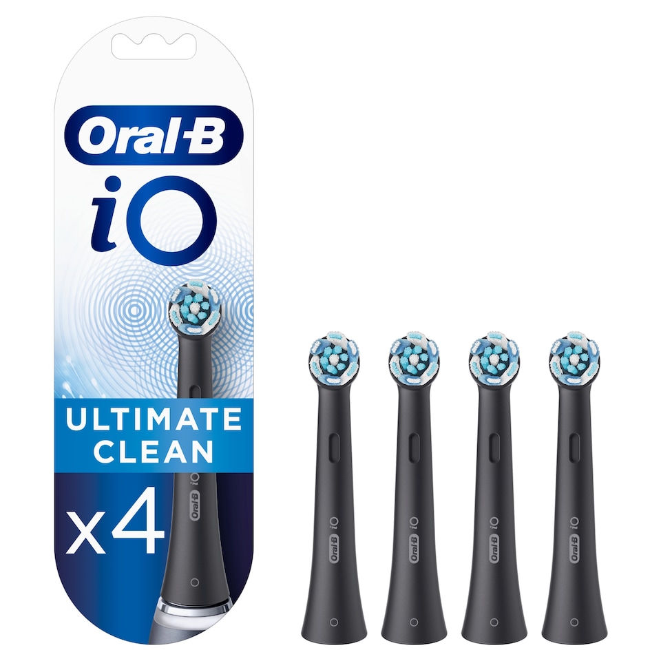 image 1 of Oral-B iO Ultimate Clean Black Electric Toothbrush Heads 4 pack