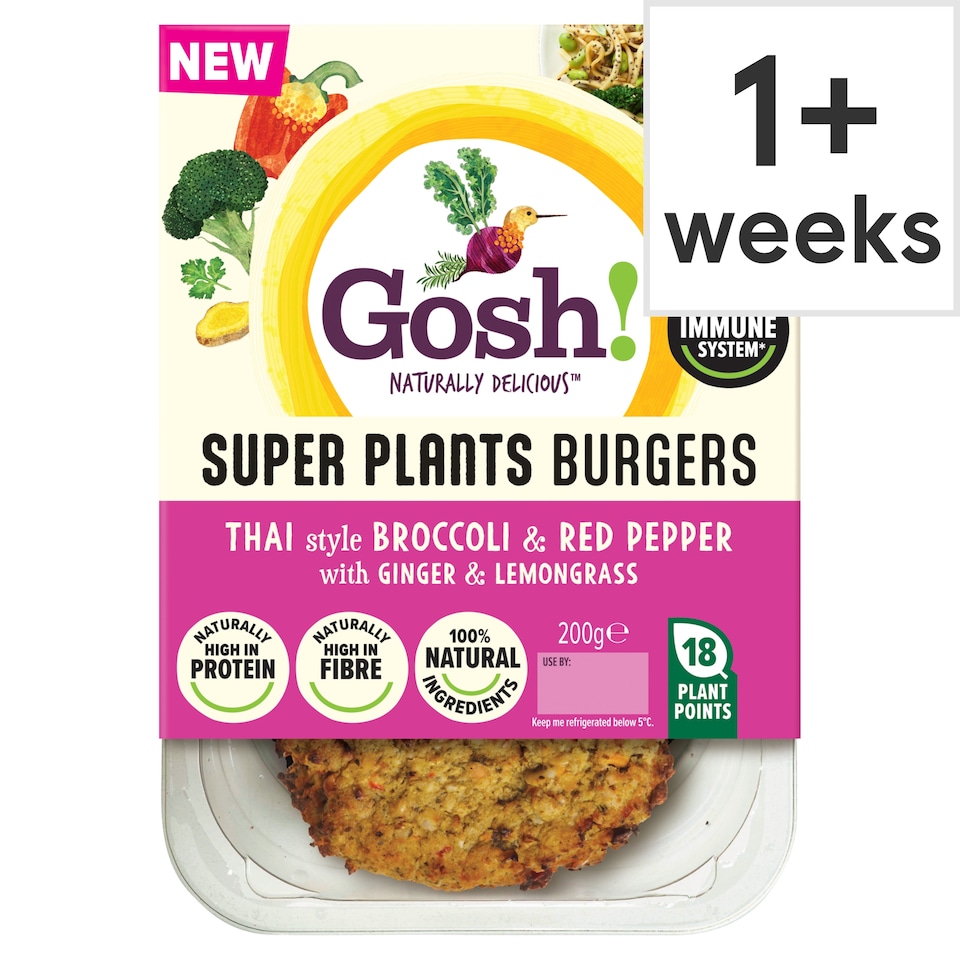 image 1 of Gosh! Super Plants Asian Style Cauliflower & Spinach with Pumpkin Seeds Burgers 200g