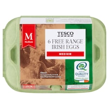 Tesco Free Range Eggs Medium 6 Pack