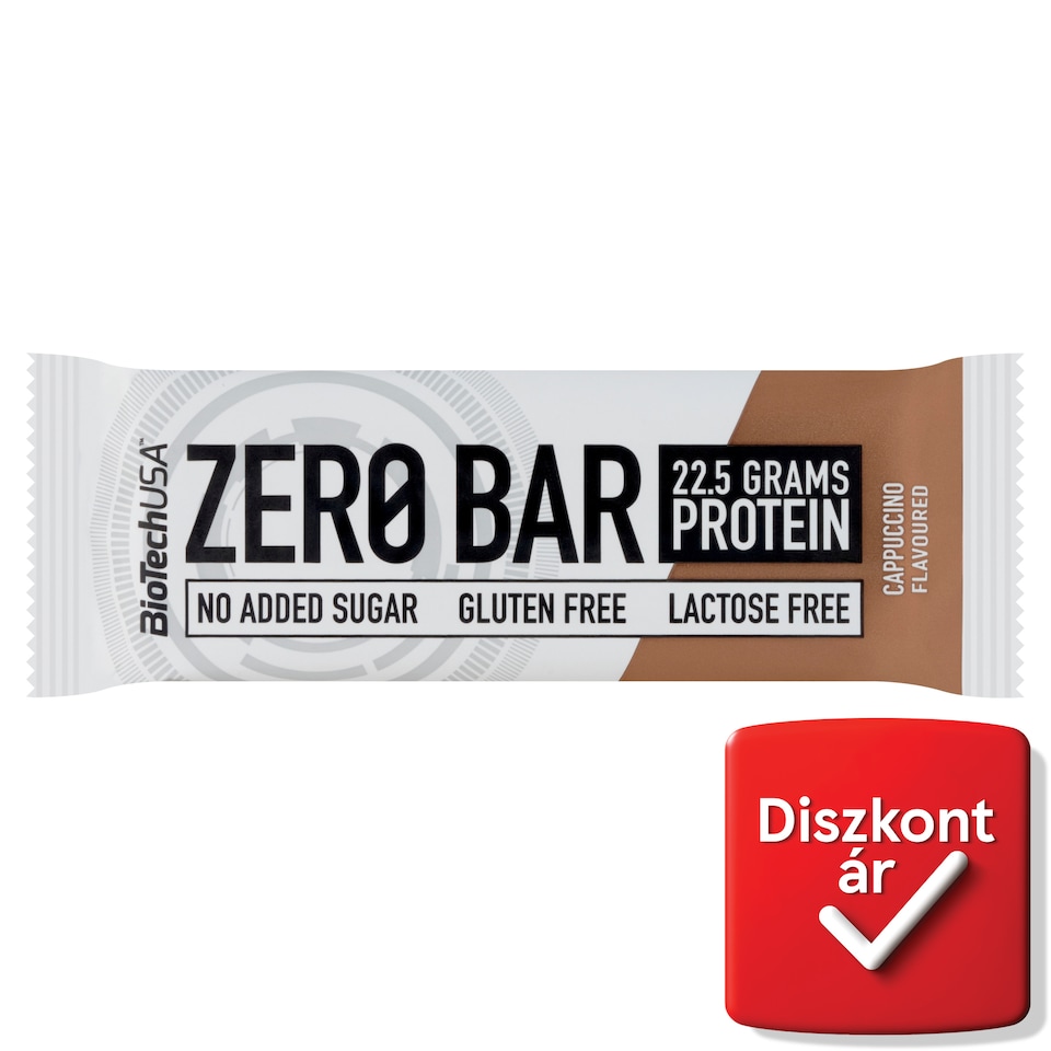 BioTechUSA Zero Bar cappuccino ízű fehérjeszelet édesítőszerrel 50 g  1. kép