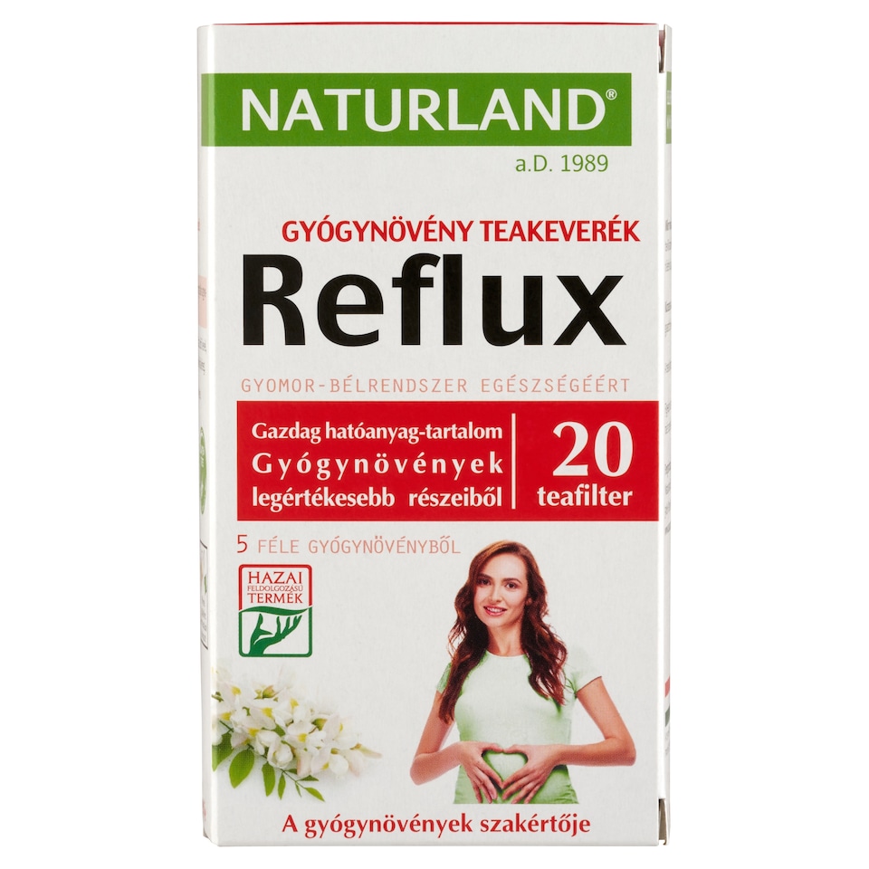 Naturland Reflux gyógynövény teakeverék 20 filter 28 g  1. kép