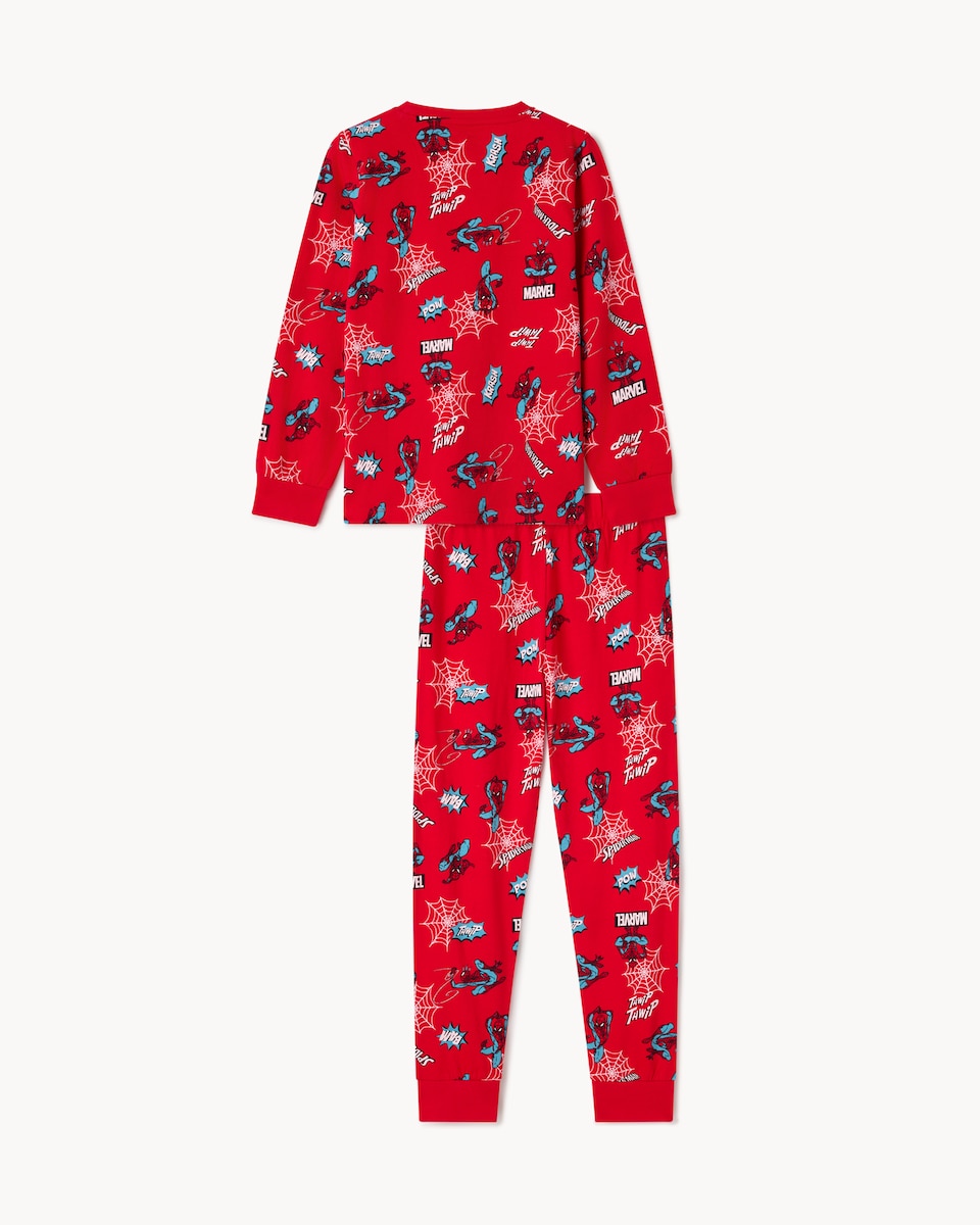 image 1 of Spider-Man Pure Cotton Pyjama Set in Red