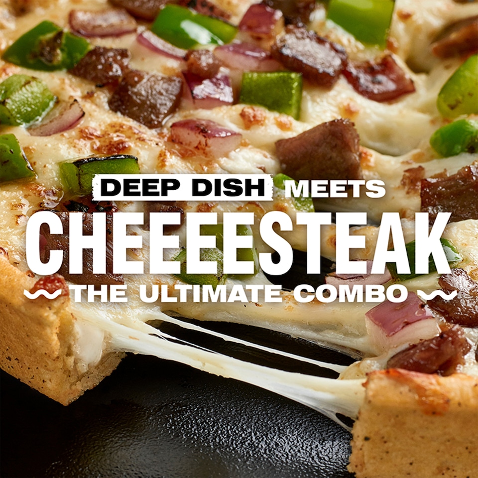 image 1 of Chicago Town Deep Dish Peppered Cheesesteak Pizza 2 X 160G