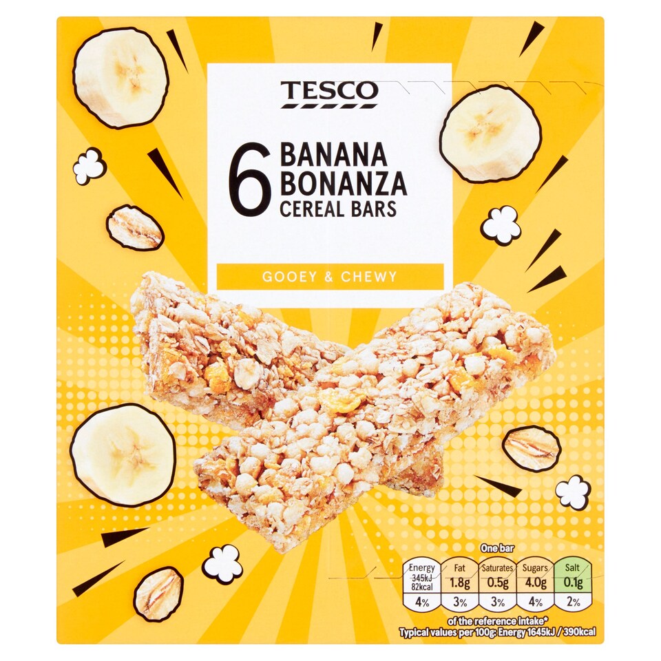 Tesco Banana Bonanza Cereal Bars 126G