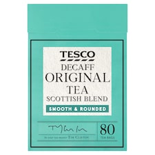 Tesco Decaff Original Tea Scottish Blend 80 Tea Bags 250G