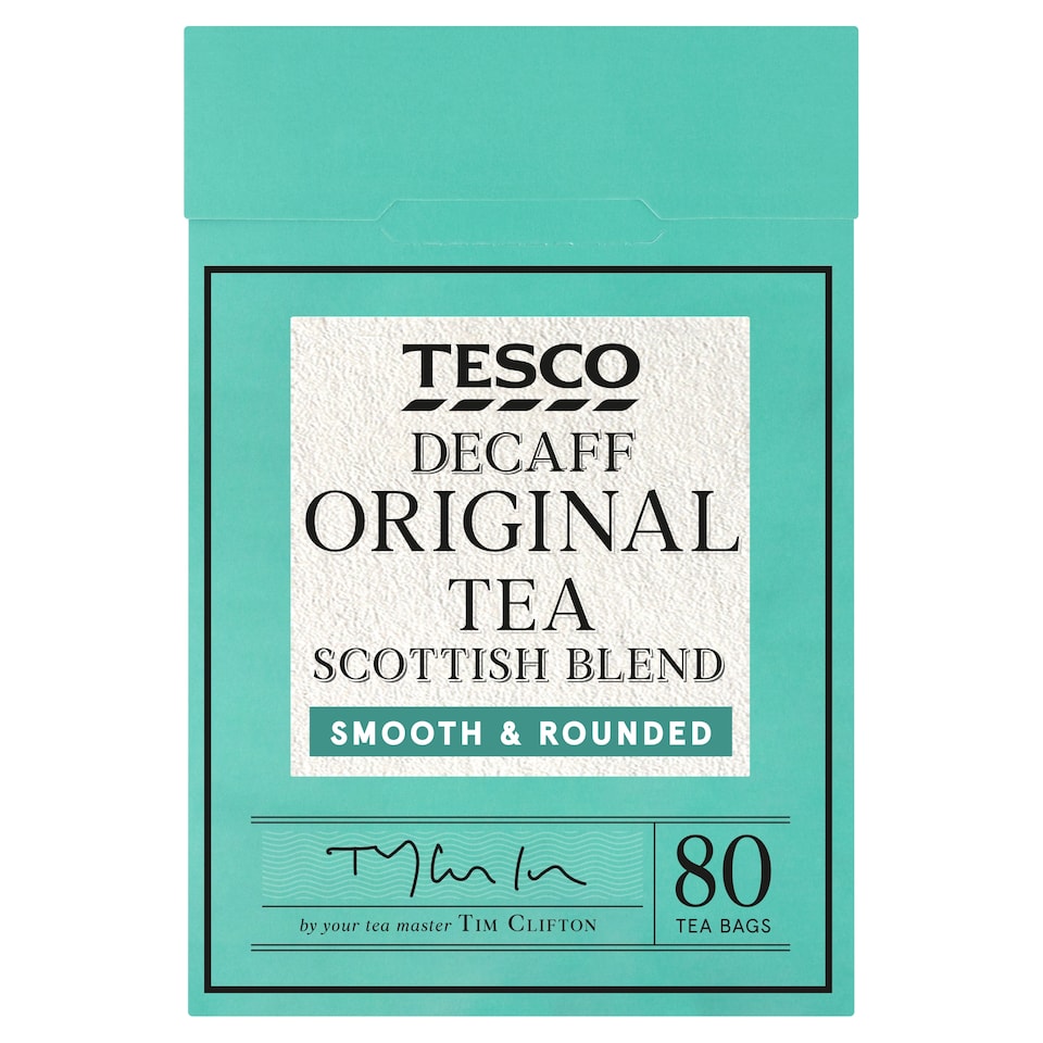 Tesco Decaff Original Tea Scottish Blend 80 Tea Bags 250G