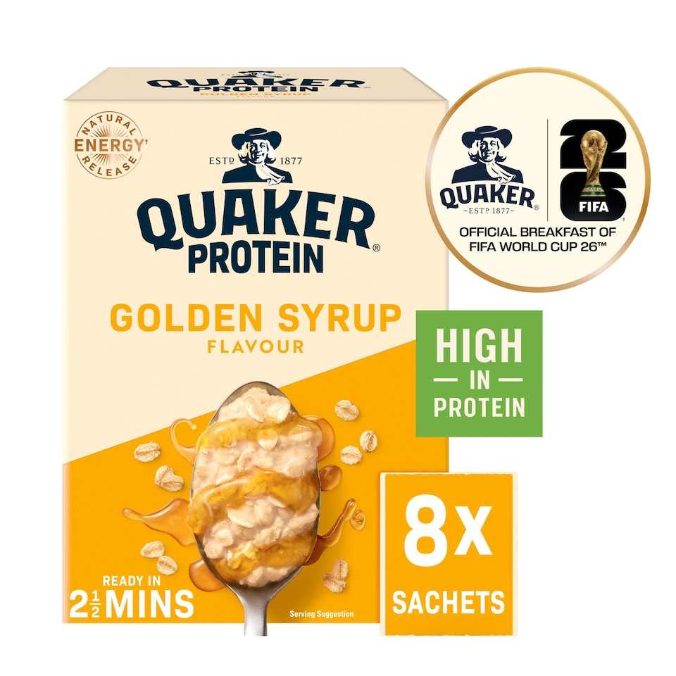 image 1 of Quaker Protein Oat So Simple Golden Syrup Porridge Sachets 8x43g
