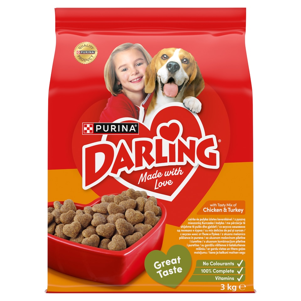 Purina Darling teljes értékű állateledel felnőtt kutyák számára csirke és pulyka keverékével 3 kg