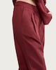 image 2 of The F&F Edit Double Pleated Wide Leg Trousers with Linen in Burgundy