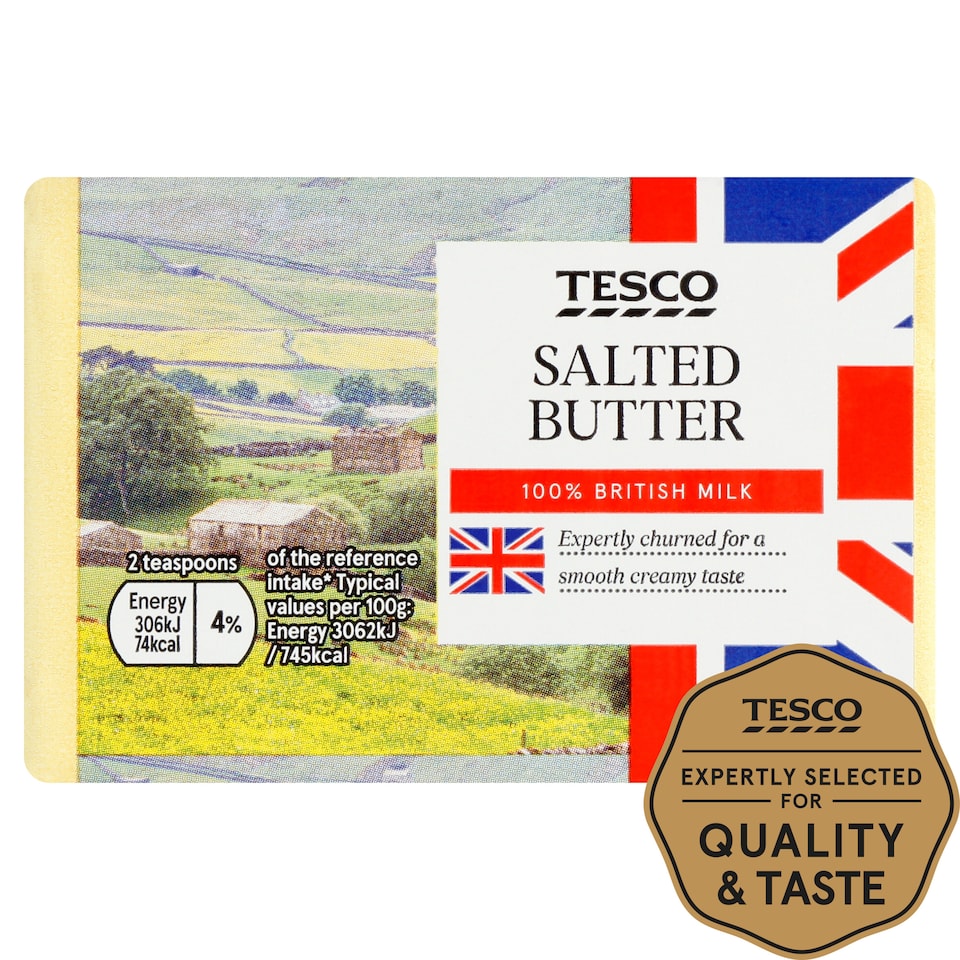 Tesco British Salted Block Butter 250G