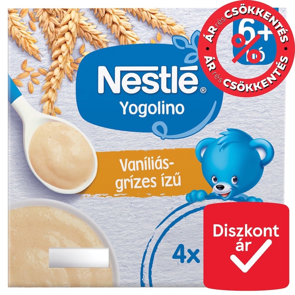 Nestlé Yogolino vaníliás ízű grízes babapuding 6+ hó 4 x 100 g (400 g)  1. kép