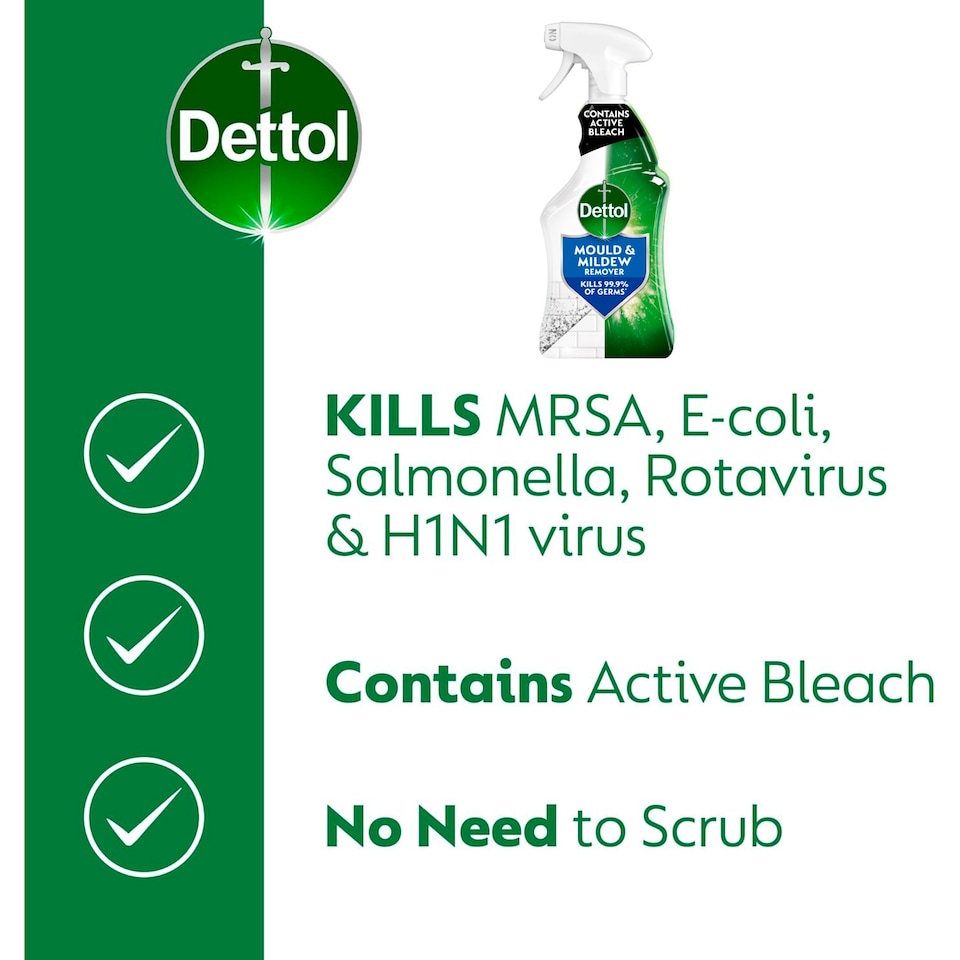 image 1 of Dettol Antibacterial Mould & Mildew Remover Spray 750ml