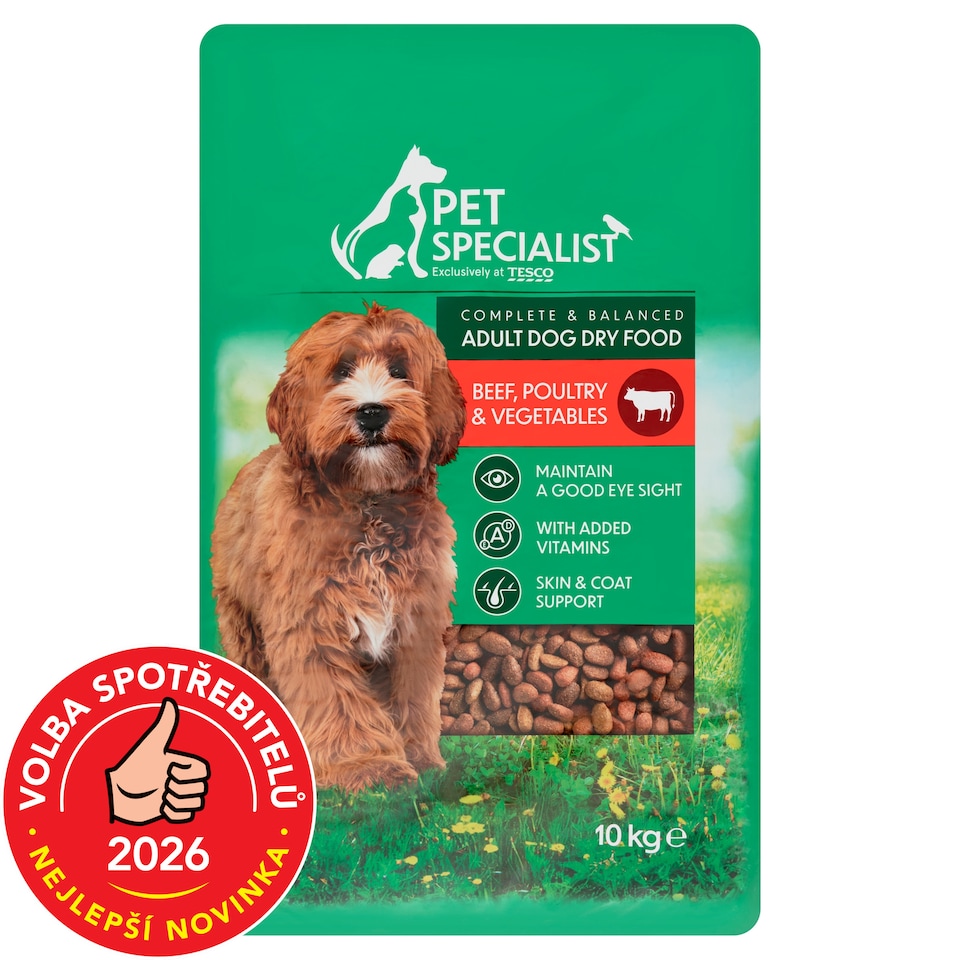 Pet Specialist Complete & Balanced Adult Dog Dry Food Beef, Poultry & Vegetables 10kg