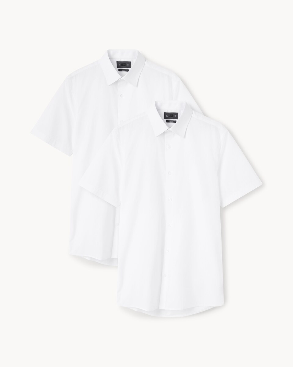 image 1 of F&F 2-Pack Cotton Blend Easy Iron Formal Shirts in White