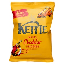 Kettle Mature Cheddar & Red Onion Potato Chips 130g