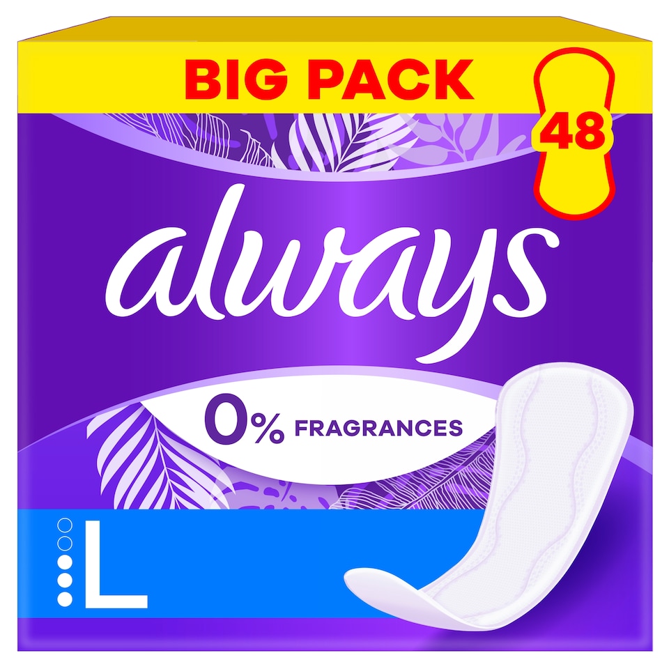 obrázok 1 z Always Daily Protect Long 0 % vôní a farbív Intímky 48 ks