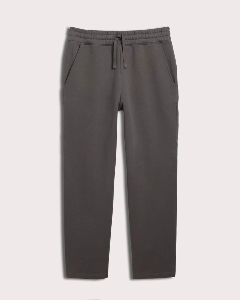 image 1 of F&F Heavyweight Drawstring Open Hem Joggers in Grey