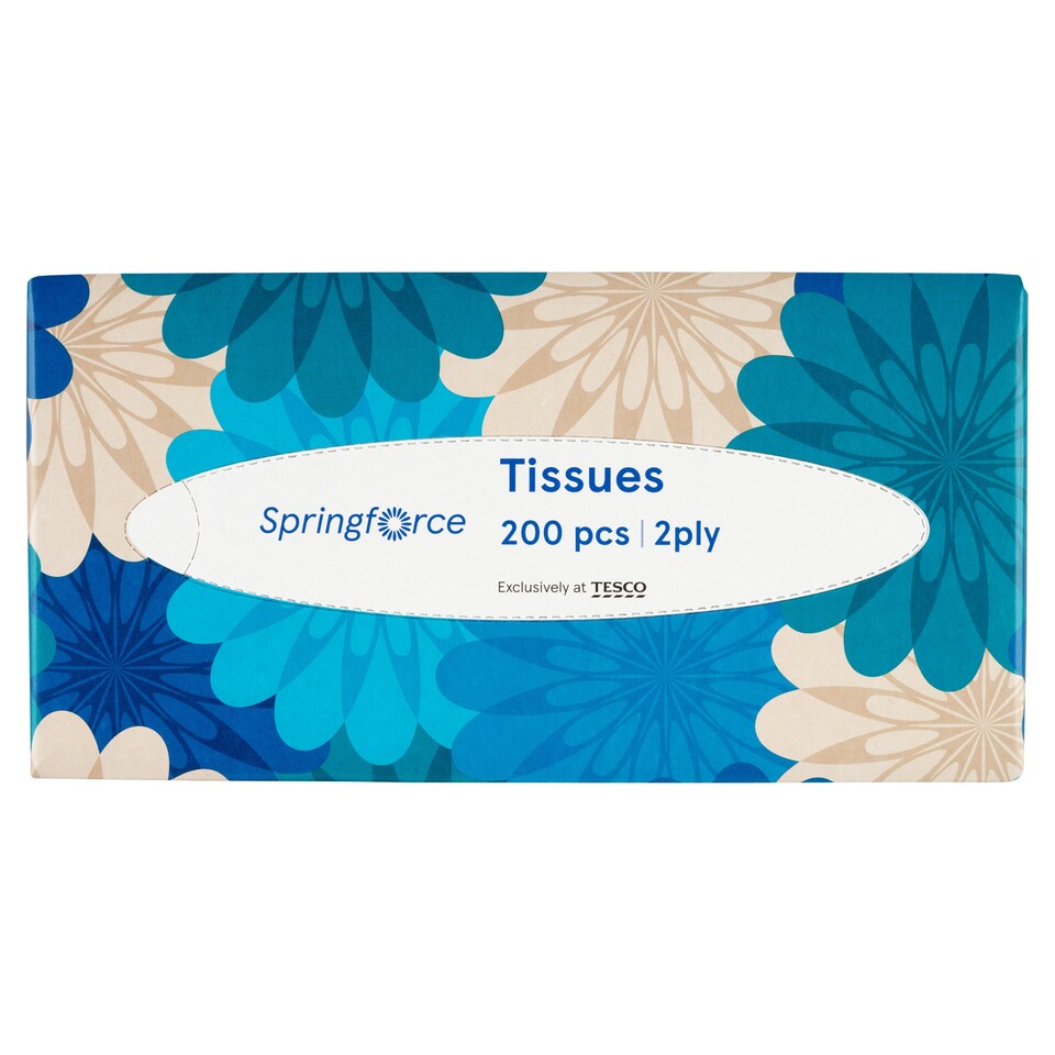 obrázok 1 z Tesco Springforce Papierové vreckovky 2 vrstvy 200 ks