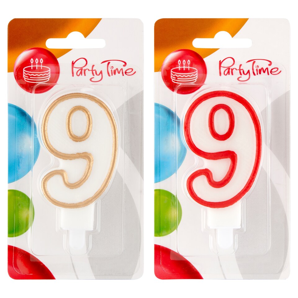 Party Time Numeral Candle Number 9