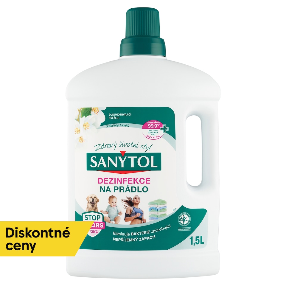 obrázok 1 z Sanytol Dezinfekcia na bielizeň pure s vôňou bielych kvetov 1,5 l