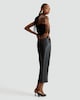 image 3 of The F&F Edit Double Pleat Check Wide Leg Trousers in Brown