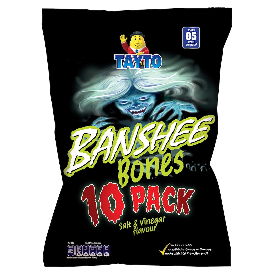 Tayto Banshee Bones Salt And Vinegar 10 Pack 170G