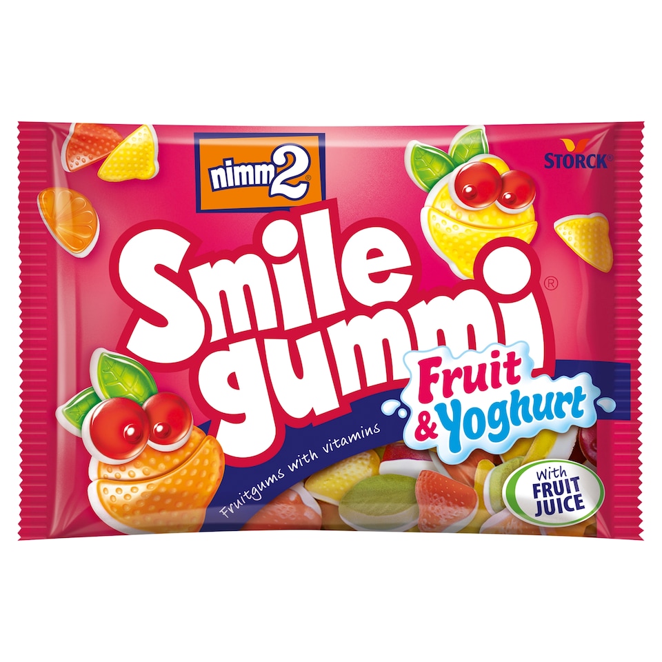 nimm2 Smilegummi Fruit & Yoghurt želé s jogurtovou vrstvou a vitamínmi 100 g