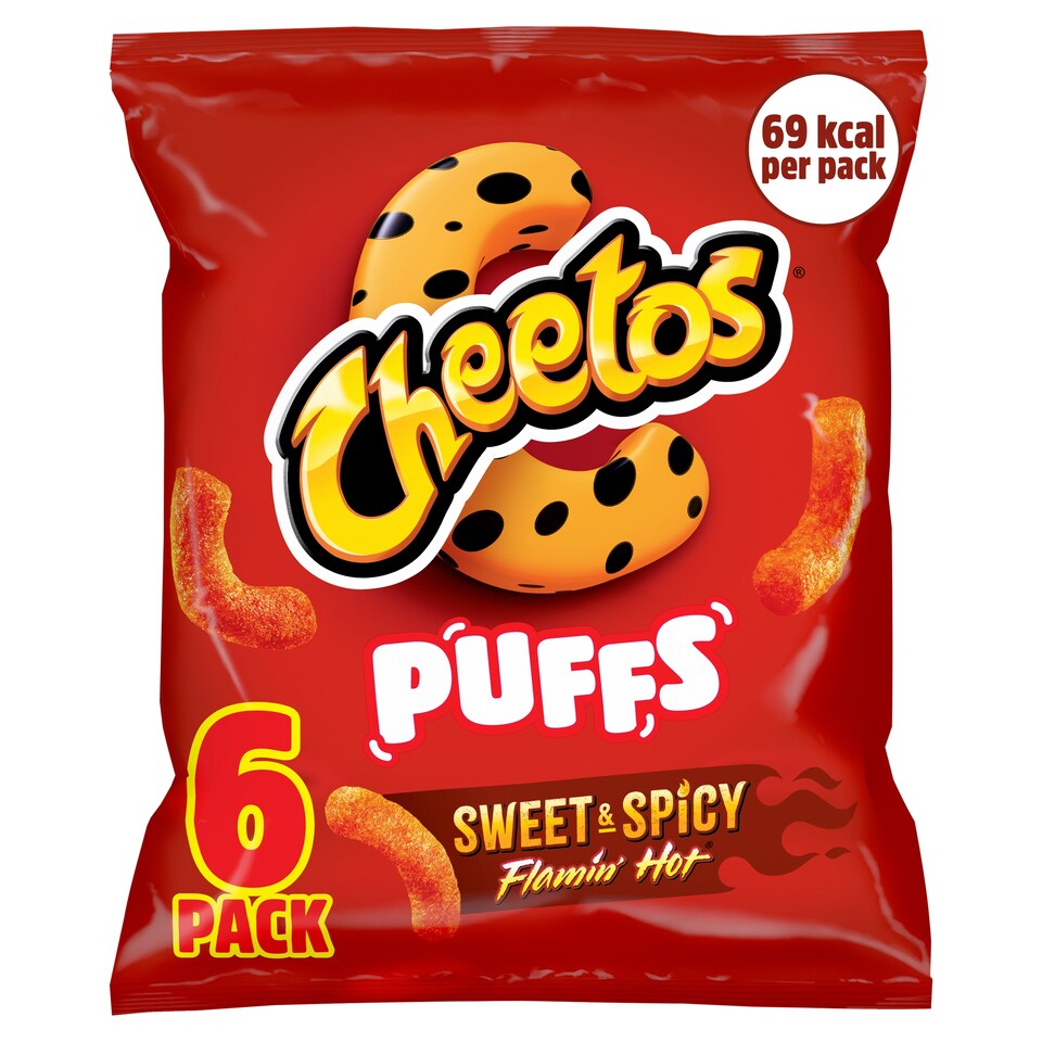 image 1 of Cheetos Puffs Flamin' Hot Multipack Snacks 6x13g