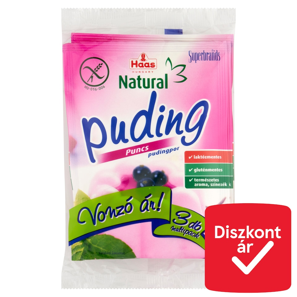 Haas Natural puncs pudingpor 3 x 40 g