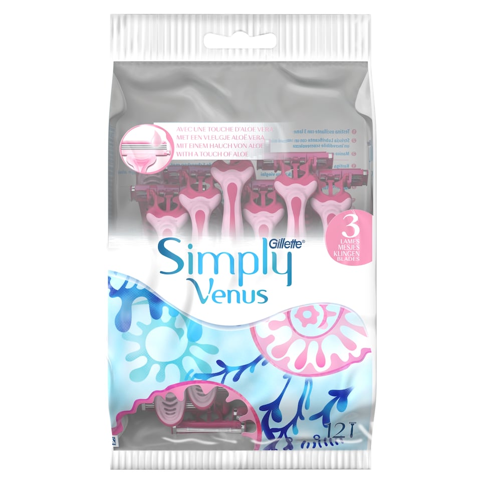 obrázok 1 z Gillette Simply Venus 3 Jednorazové Holiace Strojčeky, 12 ks